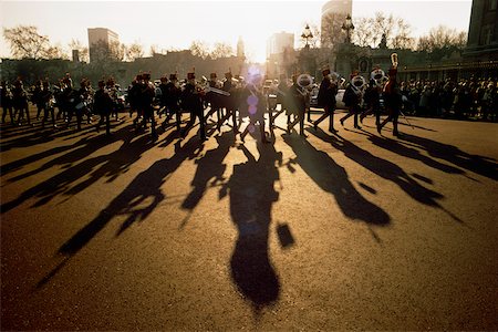 A band playing at sunset, Buckingham Palace, London, England Foto de stock - Sin royalties Premium, Código: 625-01040617