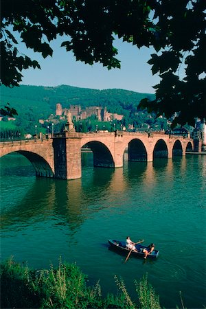 Arch bridge across a river, Neckar River, Heidelberg Castle, Heidelberg, Germany Stock Photo - Premium Royalty-Free, Code: 625-01040691