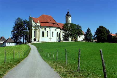 simsearch:700-01464065,k - Bavaria country church, Saint Coleman's Church, Schwangau, Germany Stock Photo - Premium Royalty-Free, Code: 625-01040707