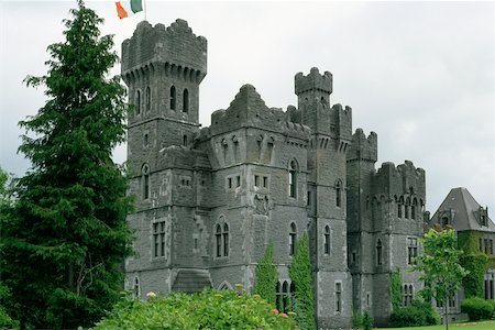 Low angle view of a castle, Ashford Castle, Republic of Ireland Stock Photo - Premium Royalty-Free, Code: 625-01040765