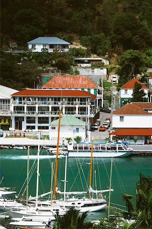 simsearch:625-01041167,k - High angle view of several boats anchored at a harbor, Gustania Stock Photo - Premium Royalty-Free, Code: 625-01040882