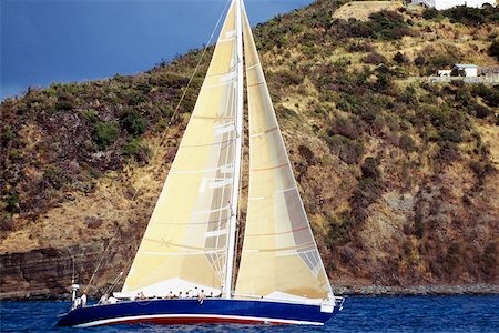 Ein Segelboot ist die Teilnahme an der Heiniken Regatta auf St. Maarten gesehen. Stockbilder - Premium RF Lizenzfrei, Bildnummer: 625-01040927