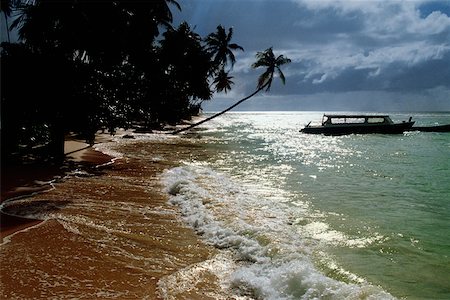 Vue sur une belle plage sur une journée nuageuse, Pigeon Point, Tobago, Caraïbes Photographie de stock - Premium Libres de Droits, Code: 625-01041036