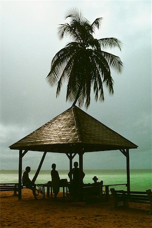 pigeon point - View pf a picnic shelter beside the sea, Pigeon Point, Tobago, Caribbean Stock Photo - Premium Royalty-Free, Code: 625-01041038