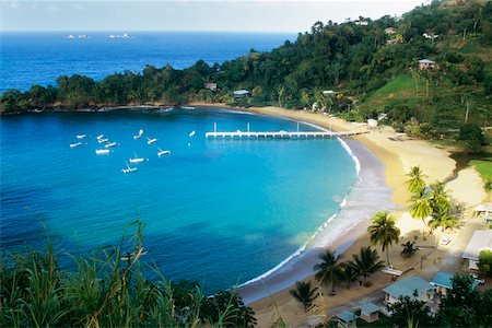 Vue panoramique de Man o ' guerre Bay, Tobago, Caraïbes Photographie de stock - Premium Libres de Droits, Code: 625-01041049