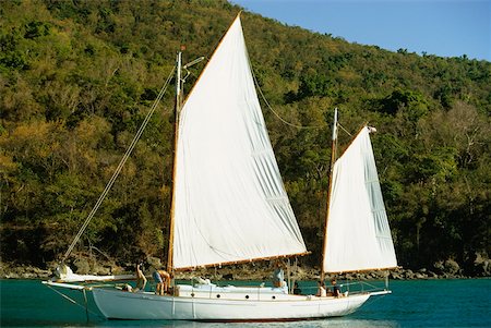 simsearch:625-01041101,k - Side view of a sailboat, U.S. Virgin Islands Stock Photo - Premium Royalty-Free, Code: 625-01041095