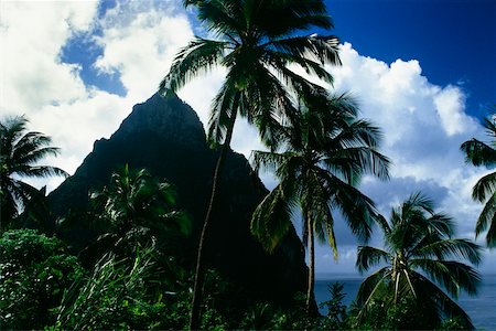 simsearch:625-01041172,k - Der Grand Piton Berg aus der Ferne St. Lucia aus gesehen Stockbilder - Premium RF Lizenzfrei, Bildnummer: 625-01041151