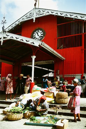 poverty child - Small group of vendors busy selling the island produce to customers, St. Lucia Stock Photo - Premium Royalty-Free, Code: 625-01041166