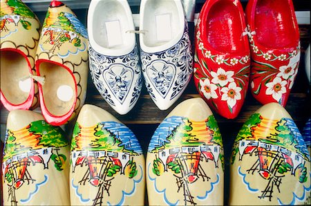 Close-up of clogs in a store, Amsterdam, Netherlands Stock Photo - Premium Royalty-Free, Code: 625-01094075