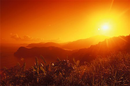 simsearch:625-01094319,k - Sun shining over hills, Caribbean Stock Photo - Premium Royalty-Free, Code: 625-01094265