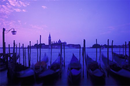 docked gondola buildings - Boats moored at a dock, Italy Stock Photo - Premium Royalty-Free, Code: 625-01094540