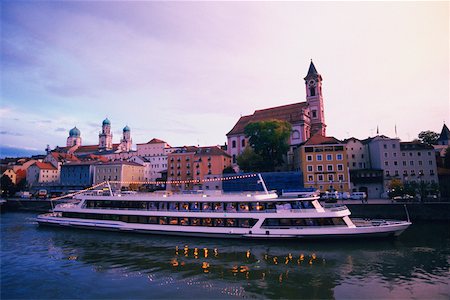 Yacht in a river, Danube River, Melk, Austria Stock Photo - Premium Royalty-Free, Code: 625-01095180