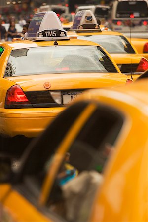 Close-up of taxis, New York City, New York State, USA Stock Photo - Premium Royalty-Free, Code: 625-01095750