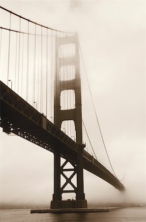 Low angle view of a bridge, Golden Gate Bridge, San Francisco California, USA Stock Photo - Premium Royalty-Free, Code: 625-01096325