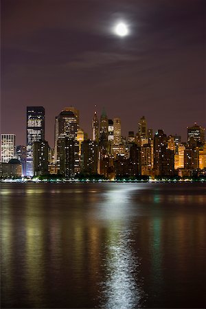 Buildings lit up at night, New York City, New York State, USA Stock Photo - Premium Royalty-Free, Code: 625-01097101