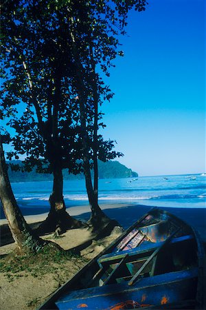 simsearch:625-01098275,k - Boat on the beach, Caribbean Foto de stock - Royalty Free Premium, Número: 625-01098288