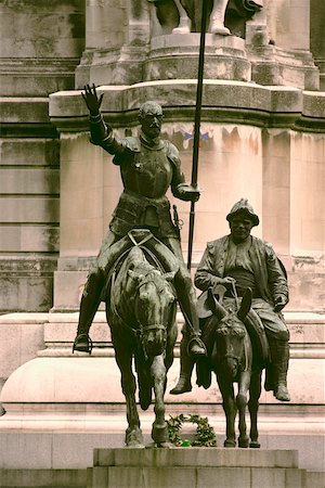 sancho panza - Close-up of two statues, Don Quixote, Sancho Panza, Madrid, Spain Fotografie stock - Premium Royalty-Free, Codice: 625-01098658