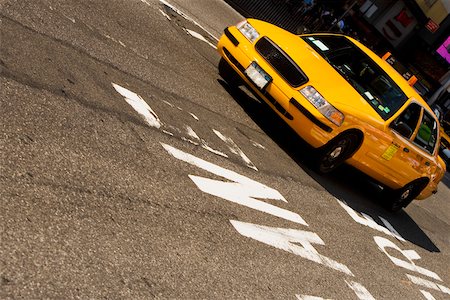 Close-up of a taxi on the road, New York City, New York State, USA Stock Photo - Premium Royalty-Free, Code: 625-01092037