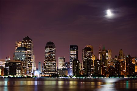 simsearch:625-01093283,k - Buildings lit up at night, New York City, New York State, USA Foto de stock - Sin royalties Premium, Código: 625-01093278