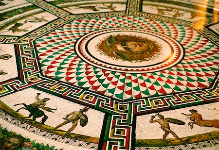 High angle view of the mosaic on the floor of a palace, Winter Palace, Hermitage Museum, St. Petersburg, Russia Stock Photo - Premium Royalty-Free, Code: 625-01249584