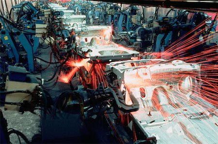 robotica - Robotic car frame assembly line, Newark, Delaware Fotografie stock - Premium Royalty-Free, Codice: 625-01250213