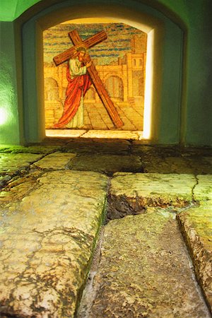 Painting on the wall, Way of the Cross, Lithotrities Museum, Jerusalem, Israel Stock Photo - Premium Royalty-Free, Code: 625-01250583