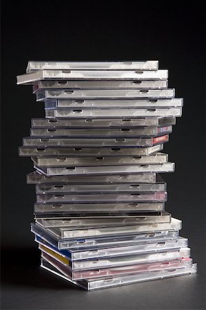 Close-up of a stack of CD cases Stock Photo - Premium Royalty-Free, Code: 625-01251113