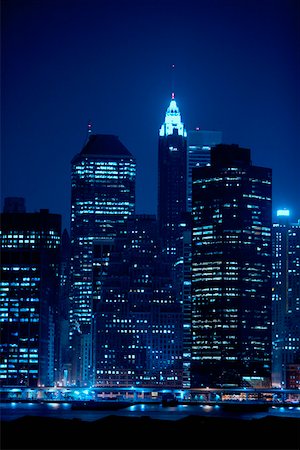 Buildings lit up at night, Chrysler Building, Manhattan, New York City, New York State, USA Stock Photo - Premium Royalty-Free, Code: 625-01251298