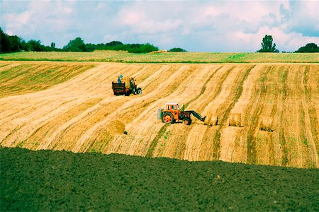 simsearch:625-02928244,k - High angle view of tractors in a wheat field, Funen County, Denmark Foto de stock - Sin royalties Premium, Código: 625-01251435