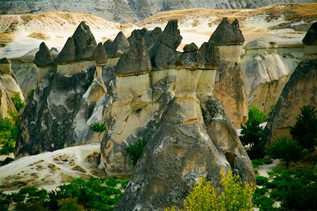 physical geography of the middle east - High angle view of rock formations, Fairy Chimneys, Cappadocia, Turkey Stock Photo - Premium Royalty-Free, Code: 625-01251579