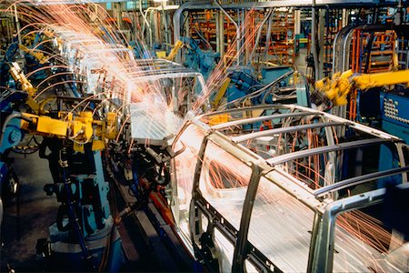 robotic arm - Robots weld van bodies at GM plant, Baltimore, Maryland Stock Photo - Premium Royalty-Free, Code: 625-01251588