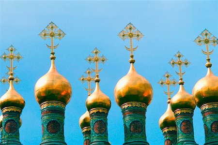 High section view of a church, Church of the Deposition of the Robe, Kremlin, Moscow, Russia Stock Photo - Premium Royalty-Free, Code: 625-01251742