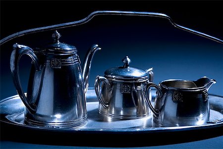 simsearch:625-01252133,k - Close-up of tea kettles on a serving tray Stock Photo - Premium Royalty-Free, Code: 625-01252059