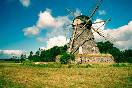 denmark environmental problems - Low angle view of a windmill, Funen County, Denmark Stock Photo - Premium Royalty-Free, Code: 625-01252379