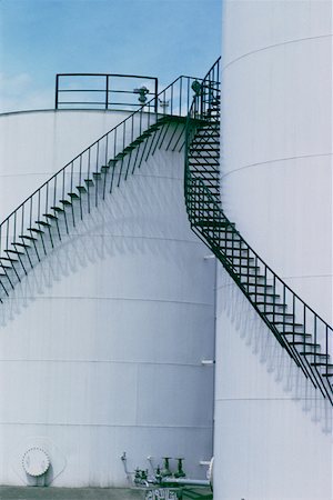 storage tank stair - Oil storage tanks Stock Photo - Premium Royalty-Free, Code: 625-01252398