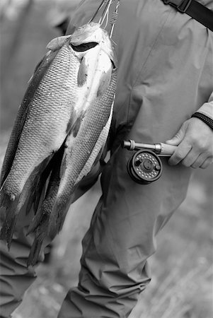 Low section view of a man holding fish Stock Photo - Premium Royalty-Free, Code: 625-01260560
