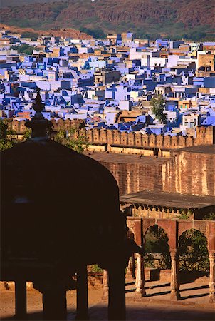 High angle view of a cityscape, Jodhpur, Rajasthan, India Stock Photo - Premium Royalty-Free, Code: 625-01261219