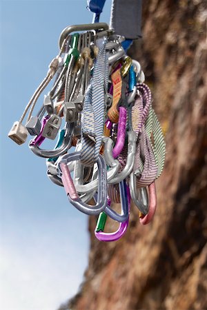 extreme sports and connect - Close-up of climbing equipments Stock Photo - Premium Royalty-Free, Code: 625-01744218