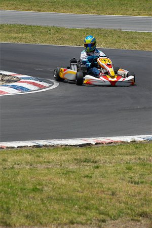 simsearch:625-01744655,k - Person go-carting on a motor racing track Stock Photo - Premium Royalty-Free, Code: 625-01744666