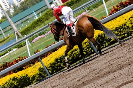 simsearch:832-03358664,k - Jockey riding a horse in a horse race Foto de stock - Royalty Free Premium, Número: 625-01744946