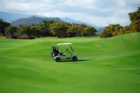 Golf cart in a golf course Foto de stock - Sin royalties Premium, Código: 625-01745070