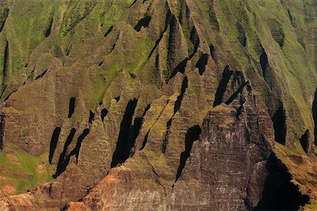 High angle view of a cliff, Na Pali Coast, Kauai, Hawaii Islands USA Stock Photo - Premium Royalty-Free, Code: 625-01745666