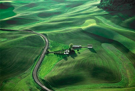 Aerial, farm country Stock Photo - Premium Royalty-Free, Code: 625-01745876