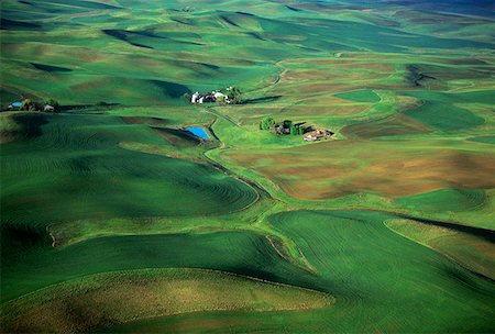 Aerial, contour plowing Stock Photo - Premium Royalty-Free, Code: 625-01745870