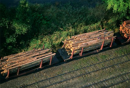 Aerial of a trainload of sawmill logs, Idaho Stock Photo - Premium Royalty-Free, Code: 625-01746018