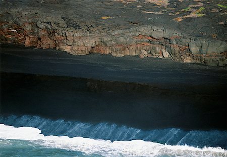 polynesian volcano - Black Sand beach, Hawaii Stock Photo - Premium Royalty-Free, Code: 625-01746096