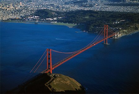 simsearch:855-03254953,k - Golden Gate Bridge, San Francisco California, Aerial view Foto de stock - Royalty Free Premium, Número: 625-01746103