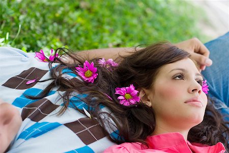 simsearch:625-01747054,k - Close-up of a young woman lying on a young man Foto de stock - Sin royalties Premium, Código: 625-01746415