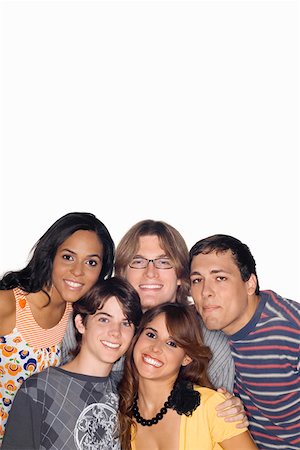 simsearch:400-04402293,k - Portrait of a group of friends smiling Stock Photo - Premium Royalty-Free, Code: 625-01746517