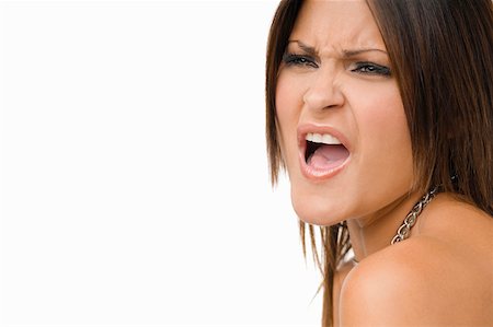 Close-up of a young woman shouting Foto de stock - Sin royalties Premium, Código: 625-01746730